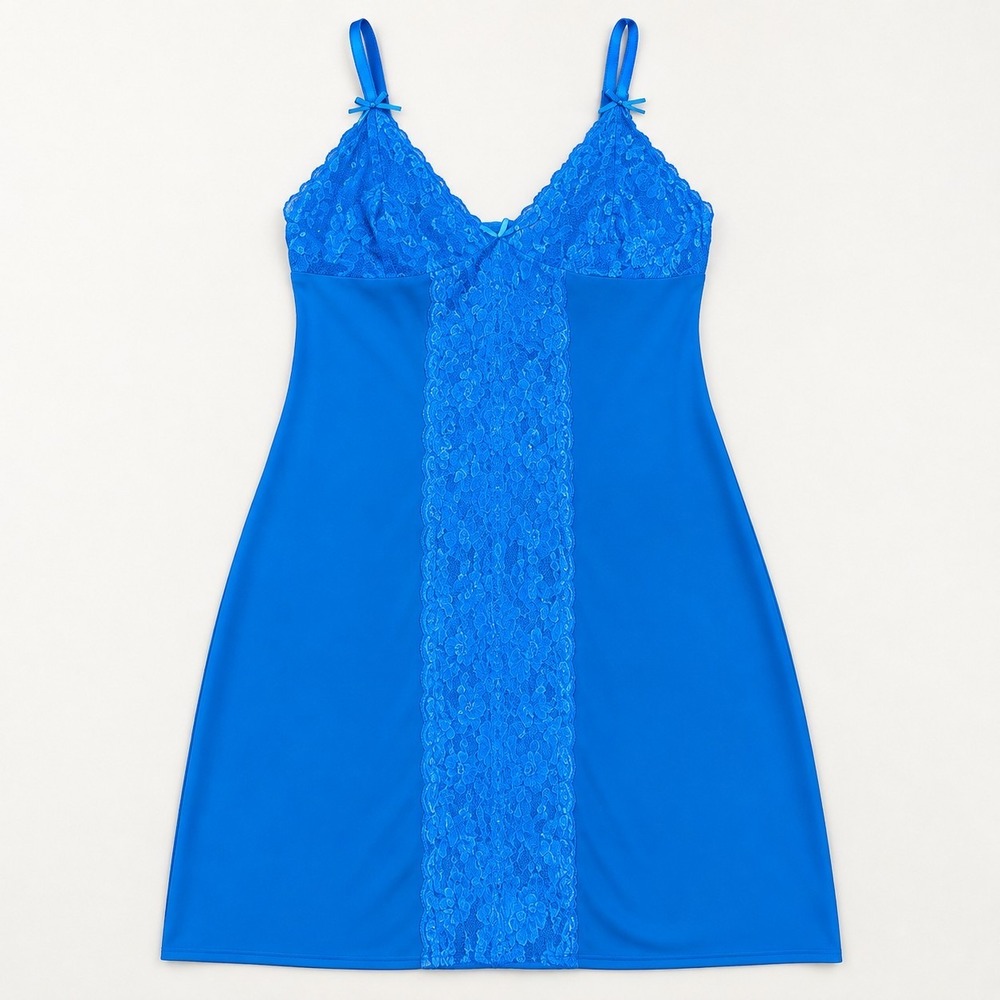 Delta Burke Teal Lace Chemise Nightgown Women's Plus 1X Whimsigoth Y2K Coquette
